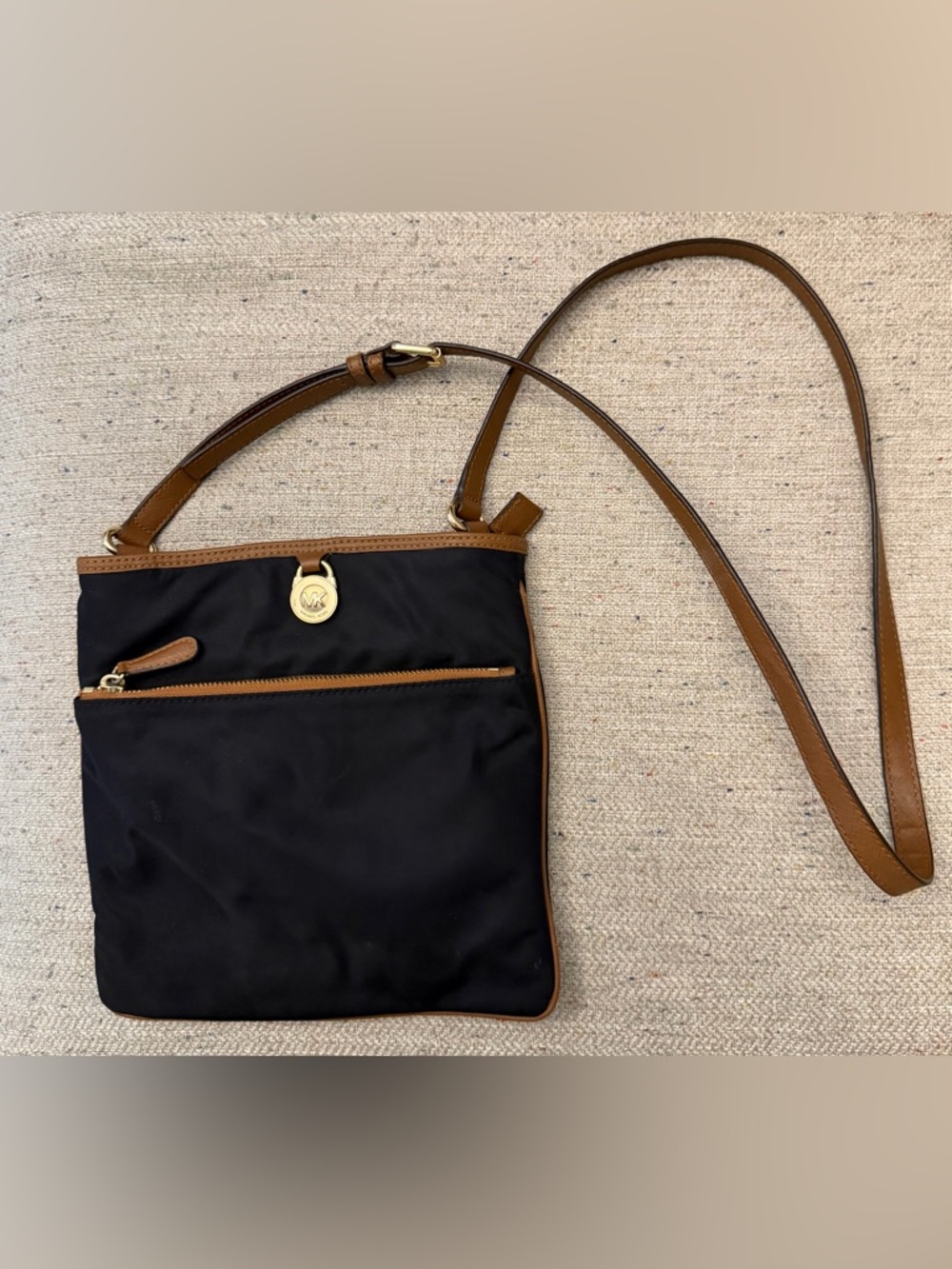 Michael Kors Black and Brown Crossbody Bag